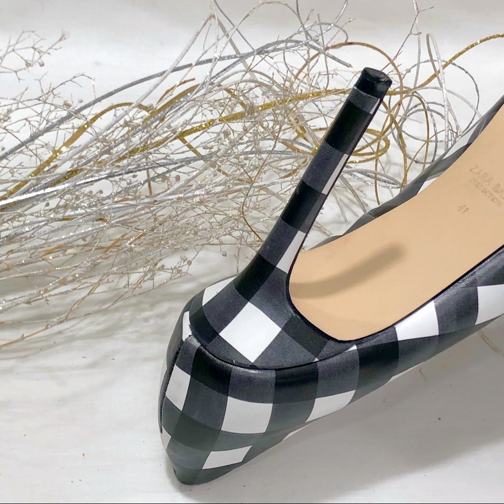Zara Basic Checkered Stiletto Shoes - image 4